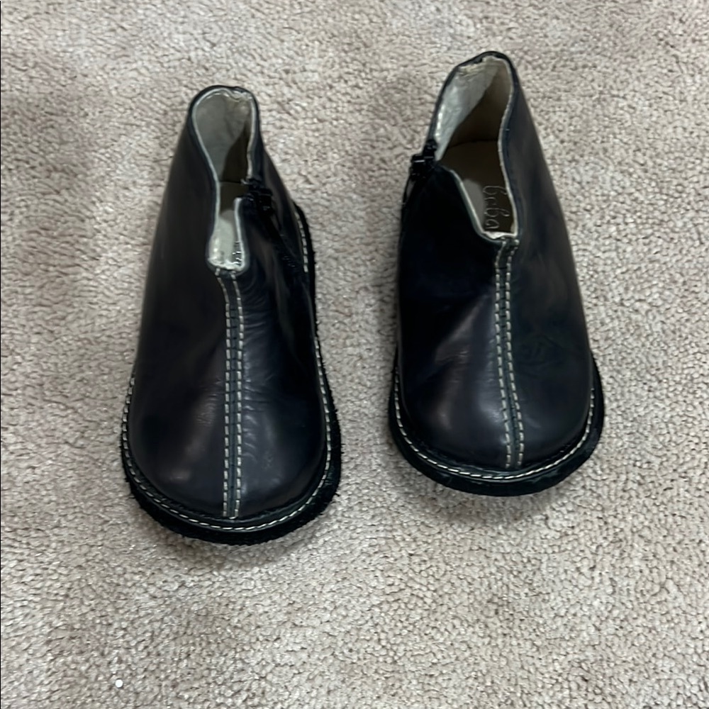 Black Slip-On Baby Walker Shoes with Matte Finish